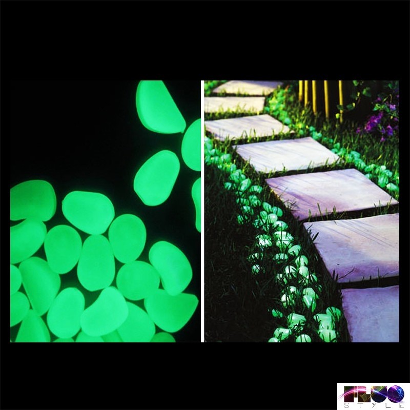 decorazione per giardino o acquario per esterni Taglia libera #1 Piccoli ciottoli sintetici che brillano al buio 