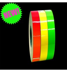 Fluorescent adhesive stripes in 3 colors, width 7 mm x 6 m