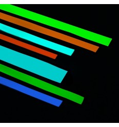 Nastro adesivo Fotoluminescente fosforescente si illumina al buio in 4 colori