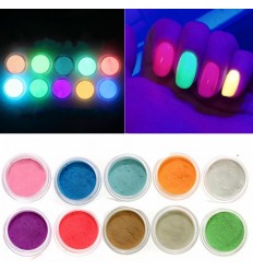 PIgmenti additivi in polvere fluorescenti che si illuminano al buio -  FluoStyle