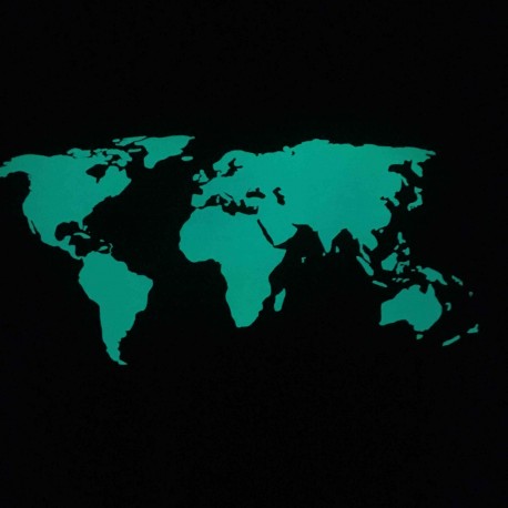 Mappa del mondo fluorescente fosforescenti adesiva che si illumina al buio