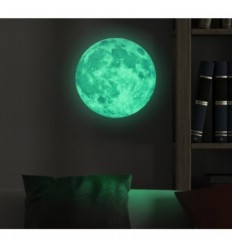 Phosphorescent fluorescent glow in the dark full moon sticker