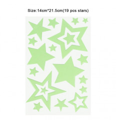 Fluorescents, phosphorescents glow in the dark full and empty stars stickers
